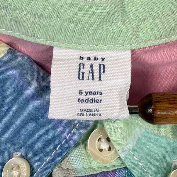 GAP Boys Pastel Easter Plaid Button Down Shirt 5T Colorful Classic Spring Preppy - Picture 4 of 11